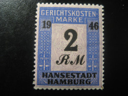 HAMBURG 2 R.M. Gerichtskostenmarke 1946 Hansestadt Fiscal Stamp Tax Service Revenue GERMANY - Hamburg