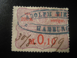 HAMBURG Cancel 1879 200 M 0,10 Fiscal Stamp Tax Service Revenue GERMANY - Hambourg