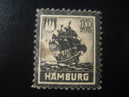 HAMBURG 10 Pfg Ship Caravel Local Fiscal Stamp Tax Service Revenue GERMANY - Hambourg