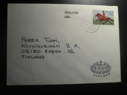 REYKJAVIK 1984 To Espoo Finland Cancel Cover Horse Stamp ICELAND - Brieven En Documenten