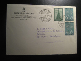 REYKJAVIK 1957 To Spain Tree Trees FDC Cancel Cover ICELAND - Brieven En Documenten