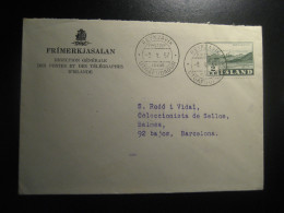 REYKJAVIK 1957 To Spain Snafellsjokull FDC Cancel Cover ICELAND - Cartas & Documentos