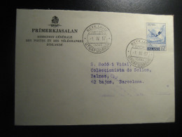 REYKJAVIK 1957 To Spain God Iprott Gulli Betri Swimming Springboard Jumping FDC Cancel Cover ICELAND - Briefe U. Dokumente