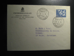 REYKJAVIK 1956 To Spain Swan Swans FDC Cancel Cover ICELAND - Briefe U. Dokumente