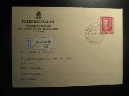 REYKJAVIK 1954 To Spain Hannes Hafstein Politician Poet Poetry Registered FDC Cancel Cover ICELAND - Brieven En Documenten