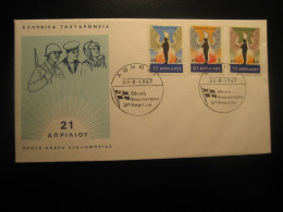 ATHENS 1967 Militar Soldier FDC Cancel Cover GREECE - Storia Postale