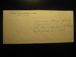 ATHENS 1971 To New York NY USA National Technical University Meter Mail Cancel Cover GREECE - Covers & Documents