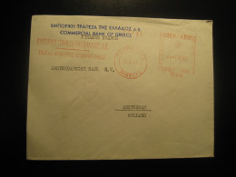 PIREEFS Piraeus Branch 1961 To Amsterdam Netherlands Commercial Bank Of Greece Meter Mail Cancel Cover GREECE - Covers & Documents