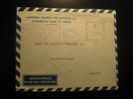 ATHENS 1961 To Frankfurt Germany Commercial Bank Of Greece Meter Mail Cancel Cover GREECE - Covers & Documents