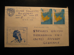 TRIPULIS 1978 To Efferen Germany Cancel Cover 2 Geography Map Stamp GREECE - Cartas & Documentos