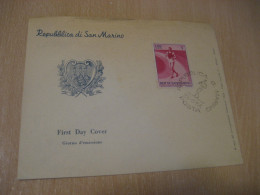 SAN MARINO 1954 Race Walking Racewalking Athletics FDC Cancel Cover Italy Italia - Cartas & Documentos