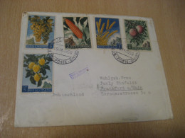 SAN MARINO 1958 To Frankfurt Germany Wine Enology Fruit Food Flora 5 Stamp Cancel Cover Italy Italia - Storia Postale