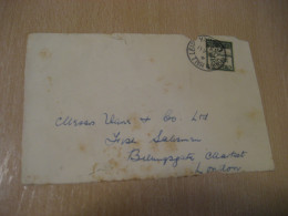 UNION HALL 1934 To London England Cancel Damaged Frontal Front Cover Hurling Stamp IRELAND Eire - Storia Postale