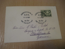 COPENHAGEN 1967 Hafnia 80 Year Cancel Card DENMARK  - Cartas & Documentos