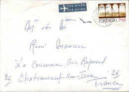 PORTUGAL SEUL SUR LETTRE AVION POUR LA FRANCE 1976 - Cartas & Documentos