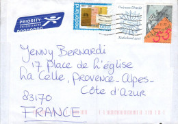 PAYS BAS AFFRANCHISSEMENT COMPOSE SUR LETTRE PRIO POUR LA FRANCE - Lettres & Documents