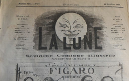 1866 LA LUNE N° 37 - Semaine Comique Illustrée - FIGARO Par André GILL - VENDREDI Dans ROBINSON CRUSOÉ - 1850 - 1899