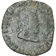 France, Henri IV, Double Tournois, 1593, La Rochelle, TB, Cuivre, Gadoury:539 - 1589-1610 Henri IV Le Vert-Galant