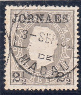 Macau, Macao, D. Luis I Fita Direita Com Sobretaxa, 2 1/2 R. S/ 80 R. Cinzento D13 1/2, 1892, Mundifil Nº 44 Used - Gebraucht