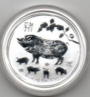 2019 - Australia 1 Dollar - Zodiaco - Anno Del Maiale     -------- - Silver Bullions