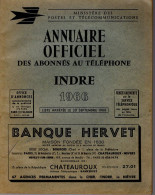 ANNUAIRE - 36 - Département Indre - Année 1966 - Annuaire Officiel Des Postes - 140 Pages - Directorios Telefónicos