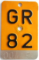 Velonummer Mofanummer Graubünden GR 82 - Number Plates