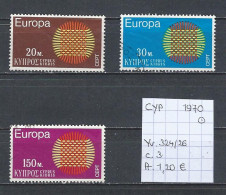 (TJ) Europa CEPT 1970 - Cyprus YT 324/26 (gest./obl./used) - 1970