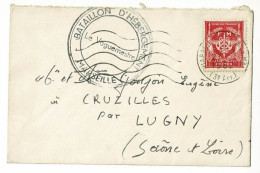 Cachet 3 Couronnes "Bataillon D'Hébergement, Marseille" Circ 1962, Envoi Soldat Du G.R.E.T. 809 C.F, Camp Ste Marthe - Guerra D'Algeria