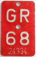 Velonummer Graubünden GR 68 - Kennzeichen & Nummernschilder