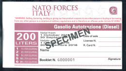 P1335 - ITALY , COMPLETE BOOKLET 2016, SPECIMEN FOR NATO FORCES IN ITALY  - Andere & Zonder Classificatie