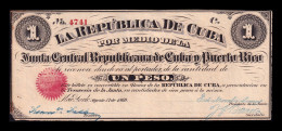 Cuba 1 Peso 1869 Pick 61 Serie C Ebc/+ Xf/+ - Cuba