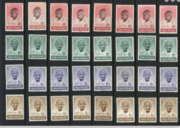 India 1948 Mahatma Gandhi Mourning 9 X 4v SETS, VERY FINE FRONT, MINT GUM DISTURBED,  9 SETS Of 4v EACH, As Per Scan - Mahatma Gandhi