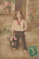 ENFANTS - Bonne Année - Colorisé - Carte Postale Ancienne - Portraits