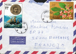 POLOGNE AFFRANCHISSEMENT COMPOSE SUR LETTRE AVION POUR LA FRANCE 1973 - Covers & Documents