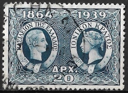 GREECE 1939 75 Years Union Ionian Islands With Greece 20 Dr. Blue Vl. 515 - Unused Stamps