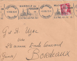 1955 >  Enveloppe Affranchie Avec 15 F Marianne De Muller  (YT 1011) - Flamme "Mangez Du Poisson De Concarneau" - Lettres & Documents