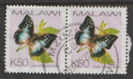 Malawi  2002  SG 1011  K50 Butterfly   Fine Used Pair - Malawi (1964-...)