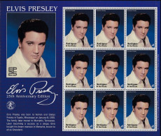 Antigua And Barbuda, 2002, MI 3765, 25th Anniversary Of The Death Of Elvis Presley, Sheet Of 9, MNH - Elvis Presley