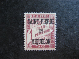 Saint Pierre Et Miquelon: TB Taxe  N°18, Neuf X. - Impuestos