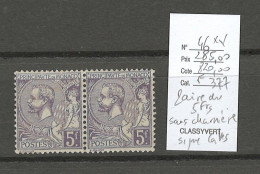 Monaco - Yvert 46 ** En Paire - 5francs Violet  - Prince Albert 1er - SIGNE CALVES - Unused Stamps