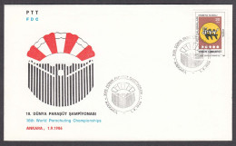 Turkey 1986 - 18th World Parachuting Championdships, FDC - FDC