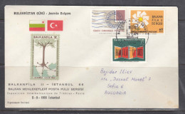 Turkey 1966/1 - Stamp Exhibition BALKANFILA II, Day Of Bulgariа, Letter With Spec. Cancelation, Travel To Sofia - Covers & Documents