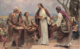 ARTS - Peintures Et Tableaux - Jésus Partageant Les Pains à Ses Disciples - Carte Postale Ancienne - Peintures & Tableaux