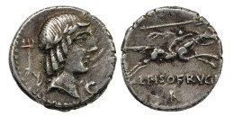 Roman Republic Denarius L. Calpurnius Piso Frugi.90-89 BC. - Republiek (280 BC Tot 27 BC)