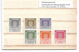 2285t: Stempelmarken Der NÖ Gemeindeverwaltung ** Serie Aus 1926- 1928 - Fiscaux