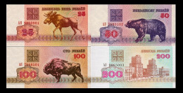 # # # Set Banknoten Belarus (Weißrussland) 25 Bis 200 Rubel 1992 (P-6 Bis 9) # # # - Belarus