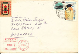 Chile Cover Sent To Denmark 10-12-1992 With Chile Stamp And Meter Cancel + Antarctica Stamp - Chili