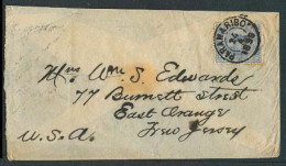 SURINAME. 1899 (24 April). Paramaribo - USA / New Jersey / East Orange. Fkd Env Single Stamps Central Cds (xxx) Superb C - Surinam