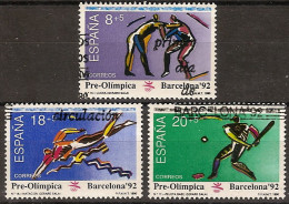 España U 3076/3078 (o) Pre Olímpica (V). 1990 - Oblitérés