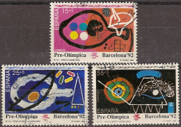 España U 3134/3136 (o) Pre Olímpica (VII). 1991 - Oblitérés